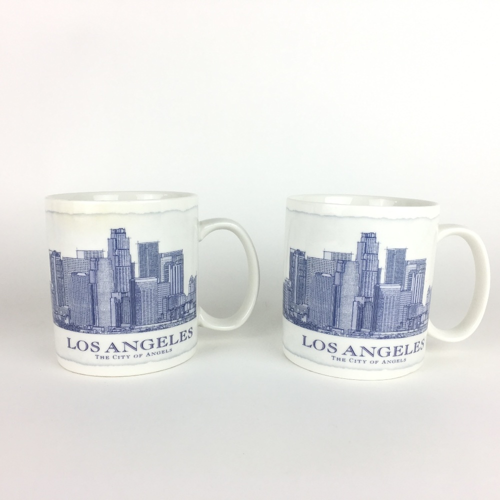 Set of 2 2010 Starbucks Los Angeles Architect Blue